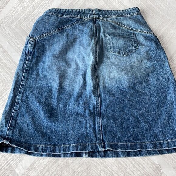 AJ Armani Jeans Blue Denim Skirt Snap Closure - Picture 7 of 7